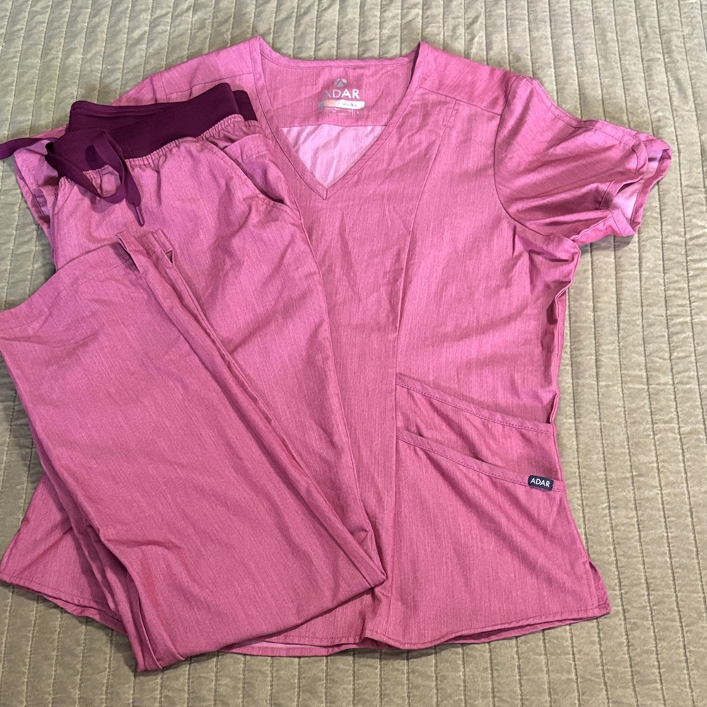Adar Women's Mauve Scrub Set